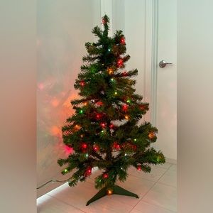 4ft Prelit Artificial Christmas Tree - Multicolor Lights